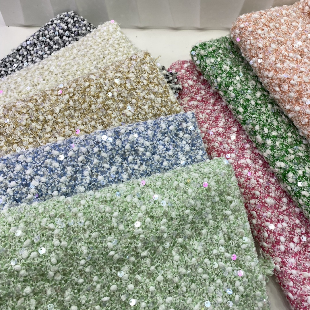 Elegant Green Sequin Beaded Embroidery Fabric for Women's Dress Luggage Making Mesh Embroidery Fabric Sequin Fabric