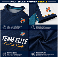 Ensemble uniforme sportif respirant en polyester avec logo personnalisé pour marques de vêtements d'équipe - Chemises et shorts