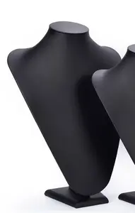 Personalizar preto pu couro jóias pingente exibe ficar para colar