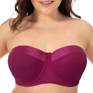 Sujetador sin tirantes de color liso con efecto <span class=keywords><strong>push</strong></span>-<span class=keywords><strong>up</strong></span> para mujer, talla grande, ropa interior sin costuras para busto grande - Product Image 2
