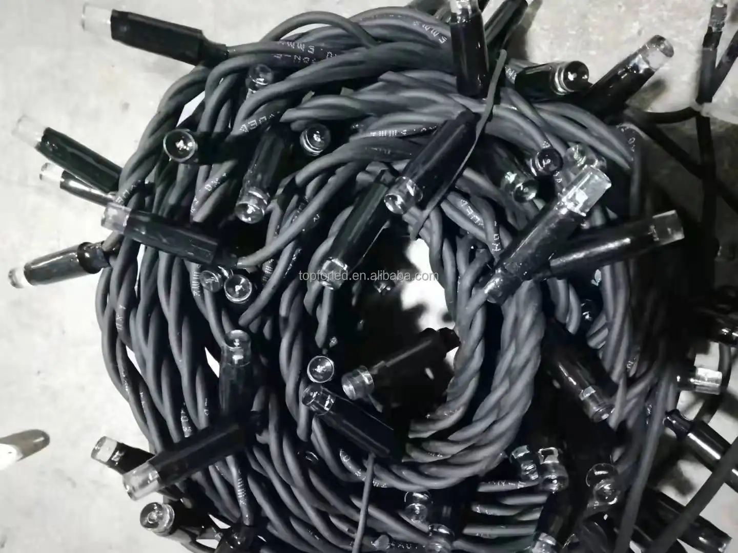 Kabel Karet Hitam IP68, Tali Lampu LED 10Meter, Dekorasi Luar Ruangan, Kawat Karet Hitam