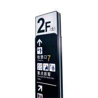 Boîte lumineuse LED rectangulaire sur pied pour intérieur, cadre en aluminium, signalisation directionnelle PIDS pour gares ferroviaires à grande vitesse