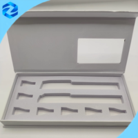 Boîte d'emballage pour stylos avec fermeture magnétique et logo personnalisé, fenêtre en PVC, pelliculage mat, éponge, 2 stylos injecteurs, 7 capuchons d'aiguilles, 3ml/10ml