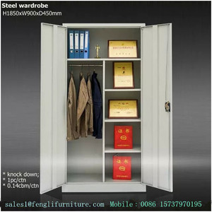 Iron Locker Clothes Hanging Steel Storage Wardrobe <b>Swing</b> 2 Door Modern Metal Filing Cabinet for School Workshop Gym Hotel - Product Image 3
