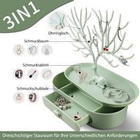 Boîte à bijoux de maison avec présentoir de stockage de boucles d'oreilles élégant collier oreille goujon cheveux accessoires commode plateau plastique vert