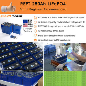 Stock UE hors taxe EV REPT 280 Ah Lifepo4 Cellule de batteries au lithium-ion Apexium <span class=keywords><strong>6000</strong></span> Cycle REPT 280 Akku pour système d'énergie solaire 48V - Product Image 6