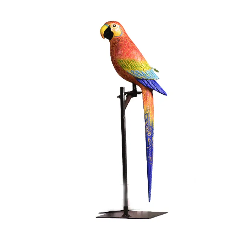 Arte moderna pop arte de resina colorida toucan, enfeites de papagaio, decoração de mesa, escultura em forma de animal