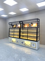 Hongzhan Vitrines de boulangerie en bois à la mode Design de mode avec LOGO Comptoir de bar à pain laqué Meubles de boulangerie pliables