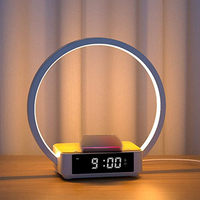 Décoration de maison intelligente 2023, lampe de chevet multifonctionnelle, lampe de nuit à intensité variable, réveil, chargeur sans fil universel