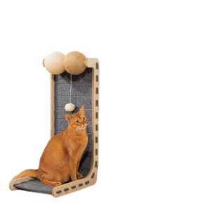 Wooden Upright Cat Scratching <b>Post</b> 28.4 In Height Sisal Material Durable <b>Scratch</b> Board For Cats - Product Image 5
