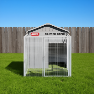 Casa para Perros de Acero Galvanizado con Corral, 46.1x79.1x48.4 Pulgadas, para Razas Grandes, Uso en Exteriores - Product Image 2