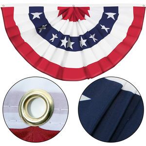 Nuevas Decoraciones para el Día de la Independencia Americana, Bandera de Poliéster Impermeable Plegable en Forma de Media Luna, Adorno para Patio Exterior con Borde Festoneado - Product Image 3