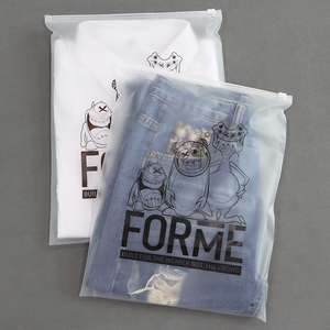 OEM Custom Matte/Frosted Biodegradable Zipper Bags, T Shirt Swimwear Packing Zip Lock Clothing Bags With Logo