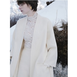 Abrigos de Mujer en Oferta, Abrigo Kimono AMELIE de Lujo con Cinturón, Tres Cuartos, 20% Cachemira, 80% Lana, Abrigos de Invierno Beige para Mujer - Product Image 6