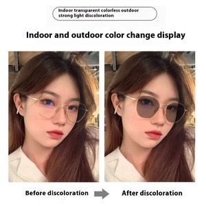 8036 miroir <span class=keywords><strong>de</strong></span> proximité Anti-bleu femmes lunettes à la mode personnalité cadre tout match plaine changement <span class=keywords><strong>de</strong></span> couleur - Product Image 5