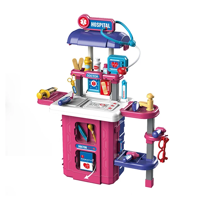 3 In 1 Medical Tool Tie Rod Box Toys Children Doctor Role Play Medical Equipment Appliance Medical Tools Plastic Suitcase Toys