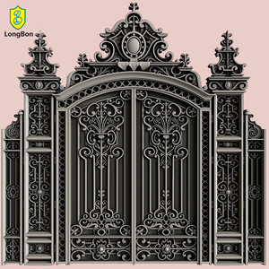 Diseño de Puerta de Hierro de Lujo para Cercas, Enrejados y Portones, Buenos Colores de Pintura, Hierro Forjado Decorativo - Product Image 1