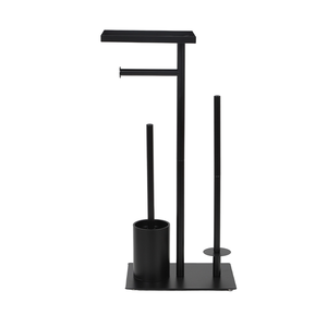 Porte-papier hygiénique multifonctionnel en fer noir avec <span class=keywords><strong>brosse</strong></span> pour salle de bain - Product Image 5
