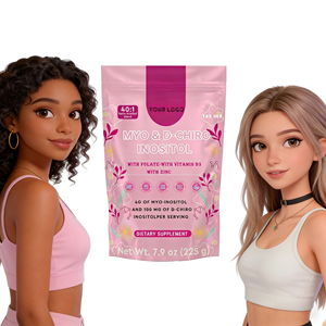 อาหารเสริมเพิ่มความสมบูรณ์เพศหญิง ไมโอและดี-ไครโออิโนซิทอลชนิดผง อัตราส่วนผสม 40:1 ผสมกรด<span class=keywords><strong>โฟ</strong></span><span class=keywords><strong>ลิ</strong></span>กและวิตามินดี3 เพื่อปรับสมดุลฮอร์โมน - Product Image 1