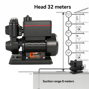 Pompes de surpression réglables avec interrupteur pour la pression d'eau domestique 370W 0.5hp, hauteur d'<span class=keywords><strong>aspiration</strong></span> 8m, hauteur de levage 35m - Product Image 1