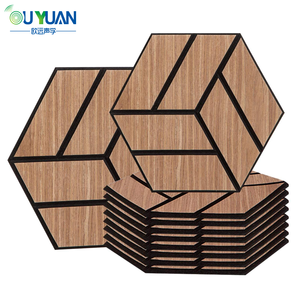 Bán buôn hiện đại tự dính mật độ cao hình lục giác gỗ tấm đá đen âm thanh hấp thụ Veneer cách âm tường tấm âm thanh - Product Image 1