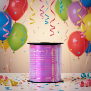 Ruban rose irisé Party Love 450M pour décoration de fête, lot de 3 pièces - Product Image 3