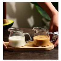Gelas Mini borosilikat tinggi, desain minimalis untuk kedai kopi menggunakan kendi susu & madu dengan penuang saus