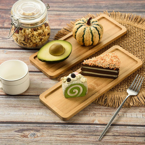 Plateau de service en bambou à quatre directions, motif bois, écologique, pour desserts, service à thé, fruits, usage domestique - Product Image 1