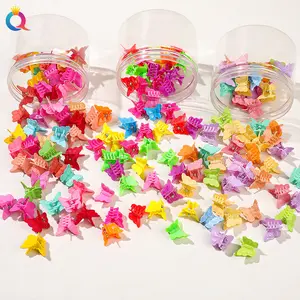 50 buah set warna-warni mini ukuran kupu-kupu cakar rambut klip kepang rambut dekorasi