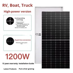 Panneau solaire rigide spécifique aux véhicules de loisirs 1000W, panneau photovoltaïque haute puissance, <span class=keywords><strong>12V</strong></span>, génération d'énergie sur le toit de la voiture, utilisation marine 24V - Product Image 1