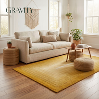 Tapis en laine fine fait main, minimaliste moderne et écologique, de forme rectangulaire, pour table basse dans le salon