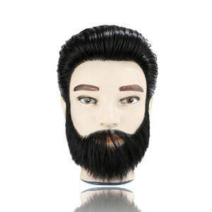 CestoMen Outils de pratique de coupe de cheveux Tête de mannequin d'entraînement d'étudiant de barbier en caoutchouc durable avec barbe - Product Image 1