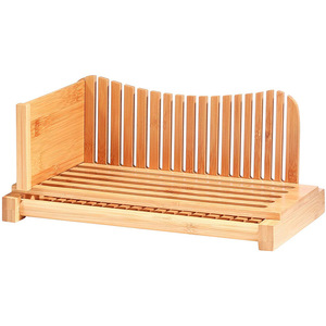 Bamboo <b>Bread</b> Slicer With Breadcrumb Tray And <b>Knife</b> Holder Kitchen Tool For Baking Pastry - Product Image 1