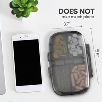Boîte à pilules étanche avec joint en silicone, organiseur de médicaments portable de voyage à 7 compartiments avec plateau à accessoires