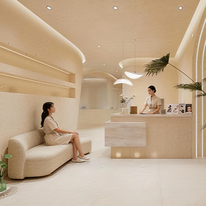 Comptoir d'accueil moderne avec plantes décoratives et éclairage d'ambiance pour la rénovation é<span class=keywords><strong>l</strong></span>égante de <span class=keywords><strong>l</strong></span>'intérieur d'un salon de beauté - Product Image 2