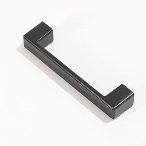 Furniture Handle Rectangle <b>Black</b> Zinc Alloy Minimalist Cabinet Drawer Easy Installation - Product Image 2