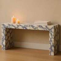 Table console en marbre Calacatta Viola personnalisable, table de salon moderne de luxe pour hôtel, villa, couloir, décoration