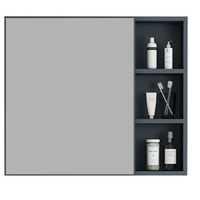 Mueble de Baño Flotante de Aleación de Aluminio con Diseño de Panal, Gabinete con Espejo y Múltiples Espacios de Almacenamiento, con Toallero Integrado y Cerámica