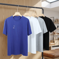 T-shirt tricoté à manches courtes pour homme TIANCHEN, 100 % coton respirant, brodé, col rond, coupe classique, marque de luxe, idéal pour l'été