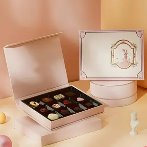 Luxury Custom Chocolates Packaging Boxes Sets For Wedding Festive Book Type Chocolate Gift Box