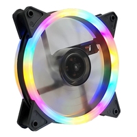 Ventilateur de refroidissement silencieux pour processeur, ventilateur de boîtier d'ordinateur, support de fixation, refroidisseur PC RGB en aluminium à roulement fluide, double anneau, LED spectre complet