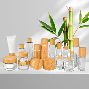 Çevre dostu 50g 30ml 100ml cam ahşap kozmetik losyon <span class=keywords><strong>Serum</strong></span> ambalaj seti boş lüks cilt bakımı krem kavanozu ve şişeler - Product Image 1