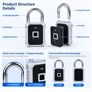 Cadenas biométrique étanche IP67 Sinon Factory pour accès intelligent, idéal pour entrepôt, porte, valise de voyage, rechargeable - Product Image 3