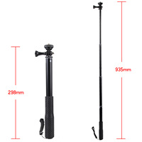 94Cm Aluminium Uitschuifbare Handheld Selfie Stok Telescopische Pole Voor Gopro Hero 9 8 7 6 5 4 3 osmo Action Xiaoyi Eken