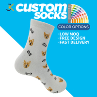 Chaussettes d'hiver en coton peigné personnalisées, confortables, antidérapantes, épaisses, de qualité supérieure, avec motif animal mignon, pour un usage quotidien, tricotées
