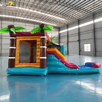 Nouveau style Château gonflable Aurora en PVC 5x4M écologique pour enfants, usage commercial intérieur/extérieur, avec toboggan et souffleur d'air