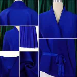 Conjunto de Falda Miayki C8610 de Alta Calidad, Color Degradado, Cárdigan Holgado con Lazo y Falda Larga Plisada, Conjunto de Dos Piezas para Otoño para Mujer - Product Image 6
