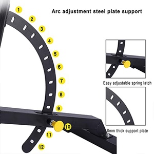<span class=keywords><strong>Banc</strong></span> d'entraînement semi-commercial réglable VIGFIT avec roulettes et repose-pieds amovible pour inclinaison, position plate et declin - pour la maison et la salle de sport - Product Image 4