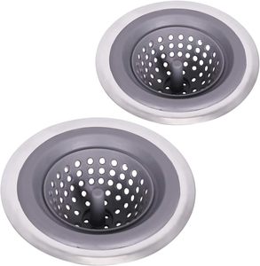 Ustensiles de cuisine : Panier égouttoir pliable en silicone pour évier, filtre anti-bouchon en maille, couvercle de vidange, passoire compatible lave-vaisselle - Product Image 1