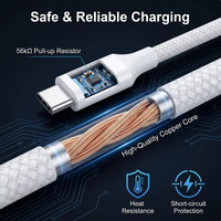 Cable de Carga y Datos USB-A a Tipo-C de Nailon Trenzado Premium de 1m 2m para iPhone 15/16/17 y Samsung Android